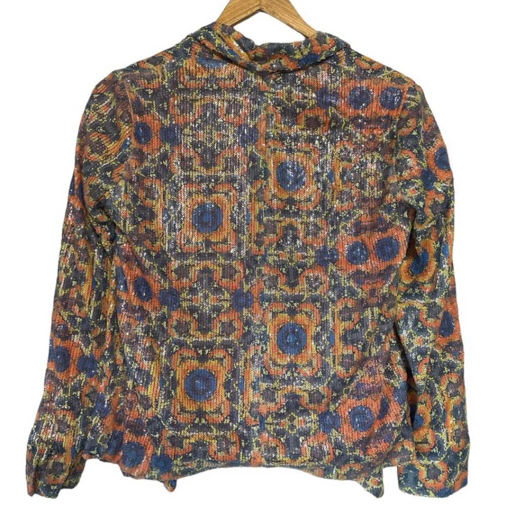 Zara Sequin Drape Front Jacket Size Small - image 4